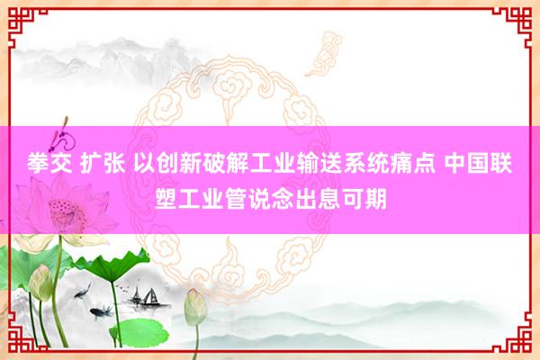 拳交 扩张 以创新破解工业输送系统痛点 中国联塑工业管说念出息可期