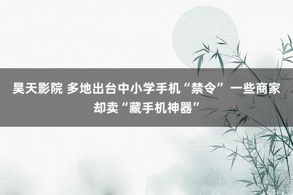 昊天影院 多地出台中小学手机“禁令” 一些商家却卖“藏手机神器”