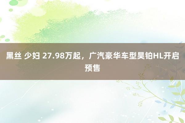 黑丝 少妇 27.98万起，广汽豪华车型昊铂HL开启预售