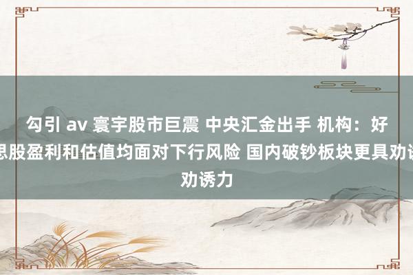 勾引 av 寰宇股市巨震 中央汇金出手 机构：好意思股盈利和估值均面对下行风险 国内破钞板块更具劝诱力