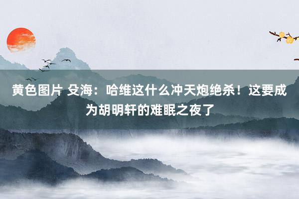 黄色图片 殳海：哈维这什么冲天炮绝杀！这要成为胡明轩的难眠之夜了