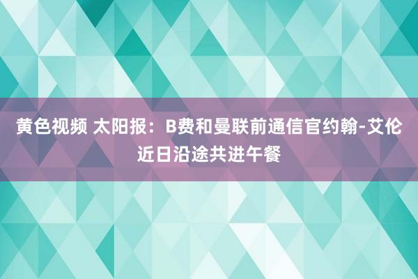 黄色视频 太阳报：B费和曼联前通信官约翰-艾伦近日沿途共进午餐